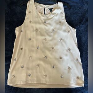 Ann Taylor Cream Sleeveless Blouse